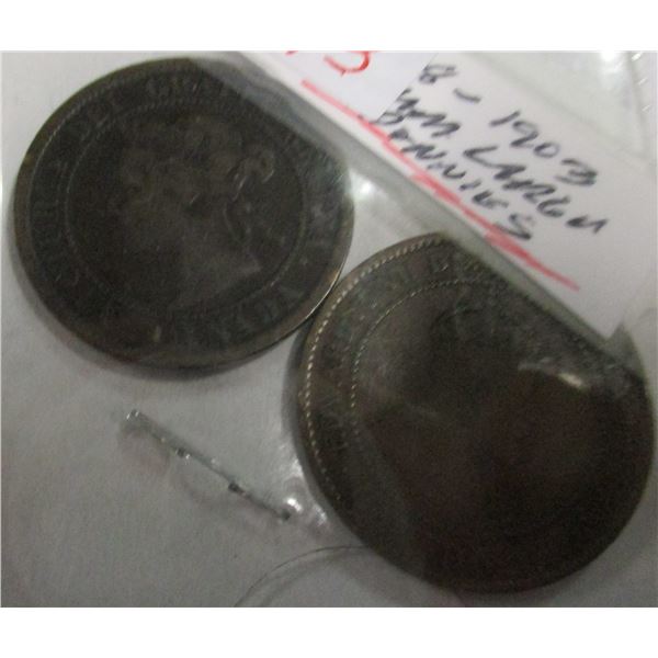 1888 VICTORIAN & 1903 KING EDWARD VII CANADA LARGE PENNIES