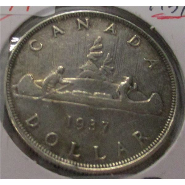1937 CANADA KIGN GEORGE VI SILVER DOLLAR