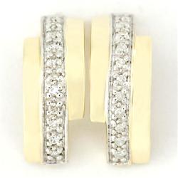 0.22Ct Genuine Natural Diamond Yellow 9K Gold Earrings (JEW-9106X)