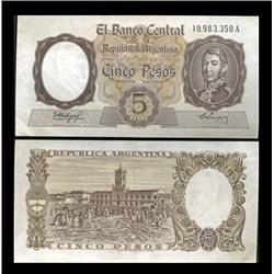 1962 Argentina 5 Peso Note High Grade (CUR-05550)