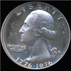 1976S Washington 25c Silver Quarter Coin Graded GEM Proof Deep Cameo (COI-6880)