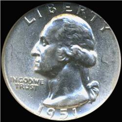 1951 Washington 25c Silver Quarter Coin Graded GEM (COI-6824)