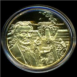.75oz Franklin Mint PR70 DCAM 24k plated Sterling Silver Round History of the American Presidency A.