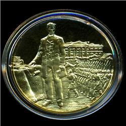 .75oz Franklin Mint PR70 DCAM 24k plated Sterling Silver Round History of the American Presidency A.