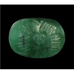 5.94ct. Stunning Green Beautiful Natural Carved Emerald  (GEM-22047)