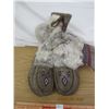 Image 1 : Hand Made Rabbit Fur Beaded Mukluks