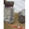 Image 3 : Hand Made Rabbit Fur Beaded Mukluks