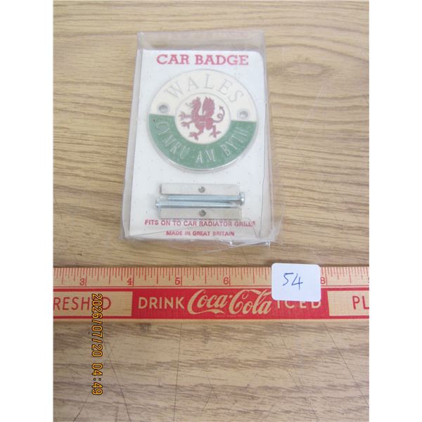Vintage Wales Custom Car Badge Made of Metal