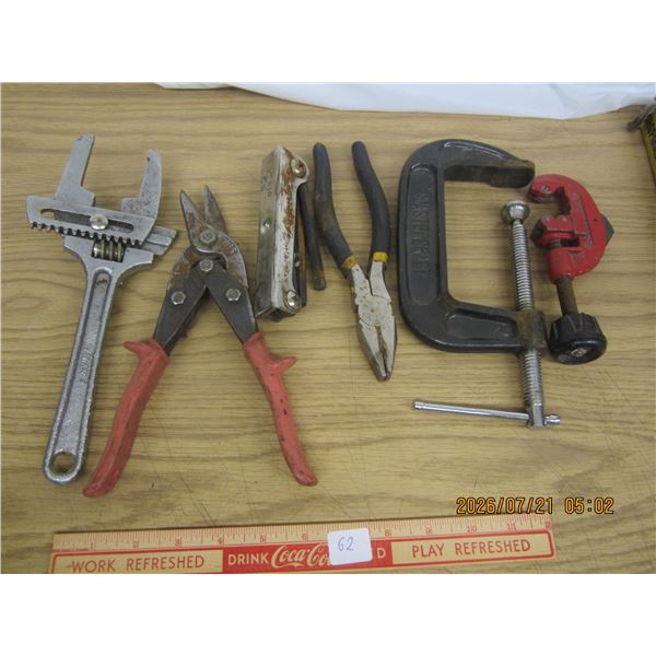 Lot of Hand Tools Facet Wrench, Pipe Cutter, Clamp, Allen Keys etc.