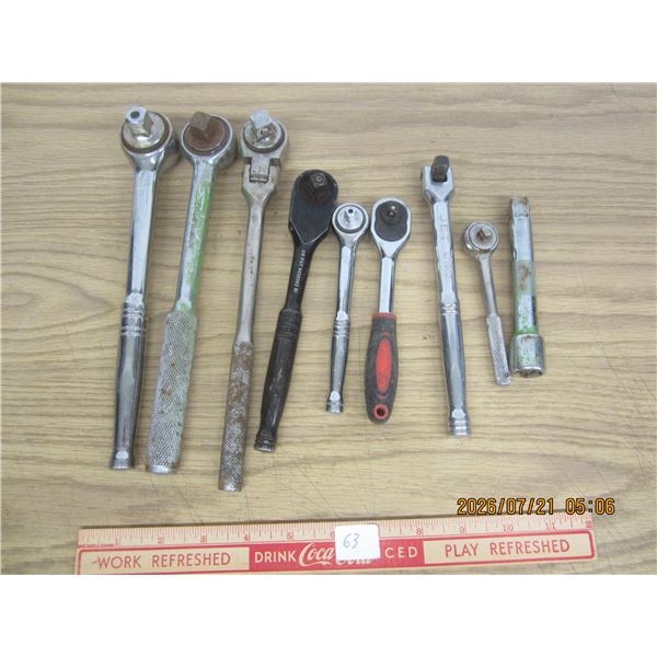 Lot of Ratchets 1/4, 3/8 and 1/2 Inch