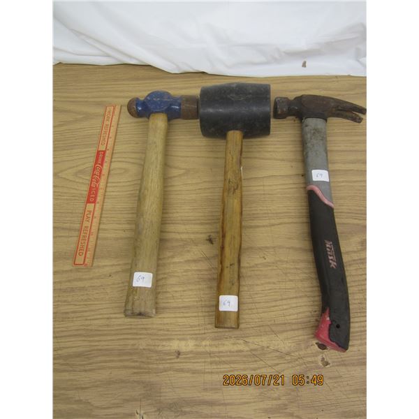 Lot of 3 Hammers Good Condition