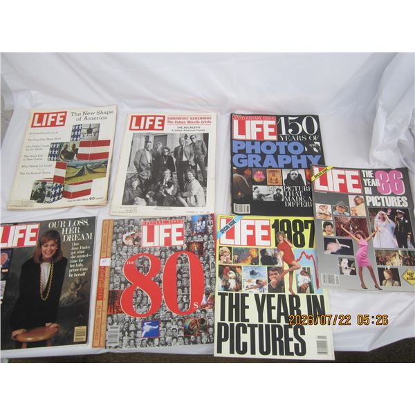 Lot of (7) Vintage Life Magazines