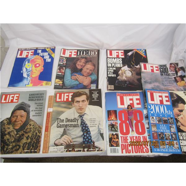 Lot of (8) Vintage Life Magazines