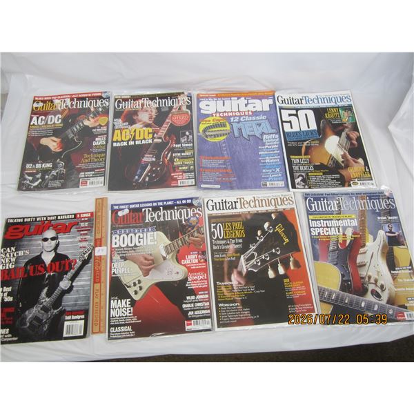 Lot of 8 Vintage Rock and Roll Guitar Magazines