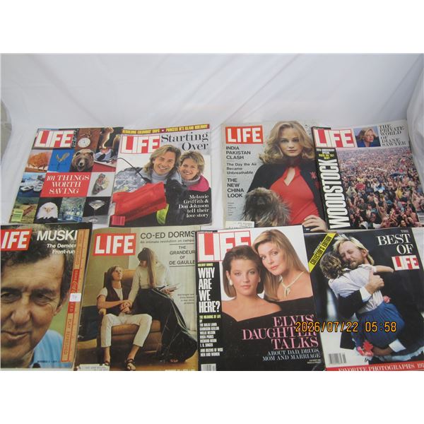 Lot of (8) Vintage Life Magazines