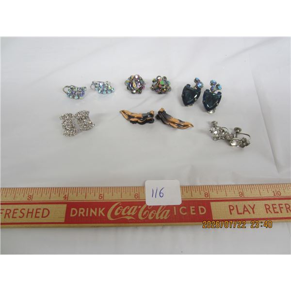 Lot of 5 Pairs of Earrings and 2 Single Ones