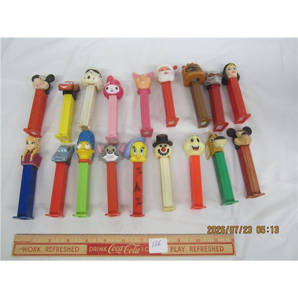 Lot of 18 Vintage Pez Dispensers