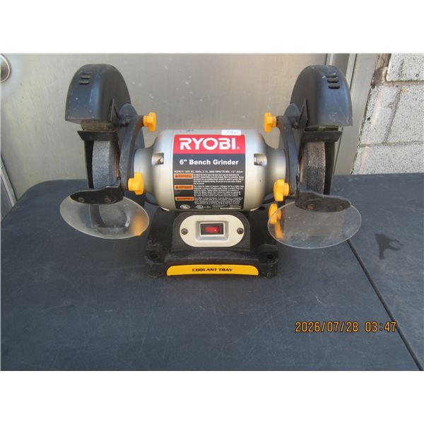 Ryobi Bench Grinder Working Well has Lights and Tool Rests