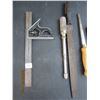 Image 2 : Lot of Hand Tools Square, File, Drywall Saw and a Chisle