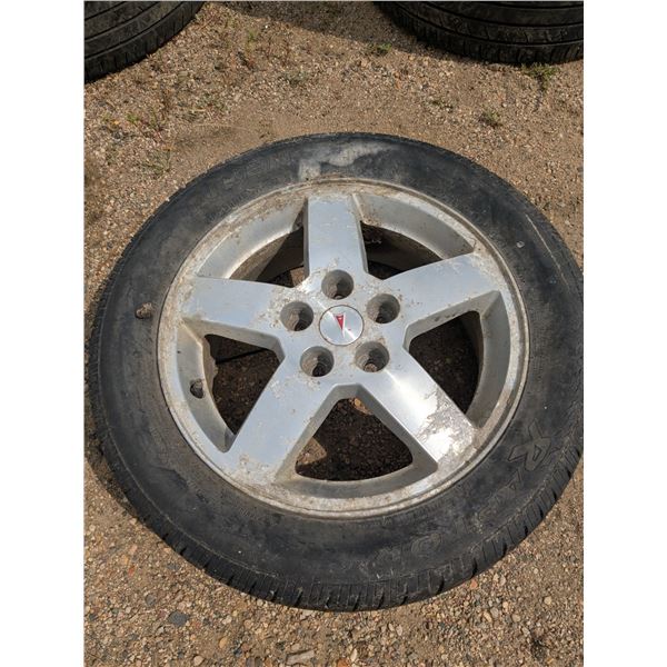 1 tire on rim, 5 bolt Pontiac, 205/55R16