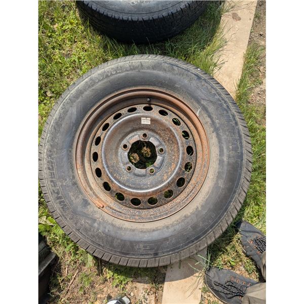 Tire on steel spare tire rim, 255/70R18, 5 bolt, very good tread,  Michelin 