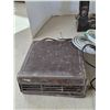 Image 4 : Antique pipe vise and misc cords and radio