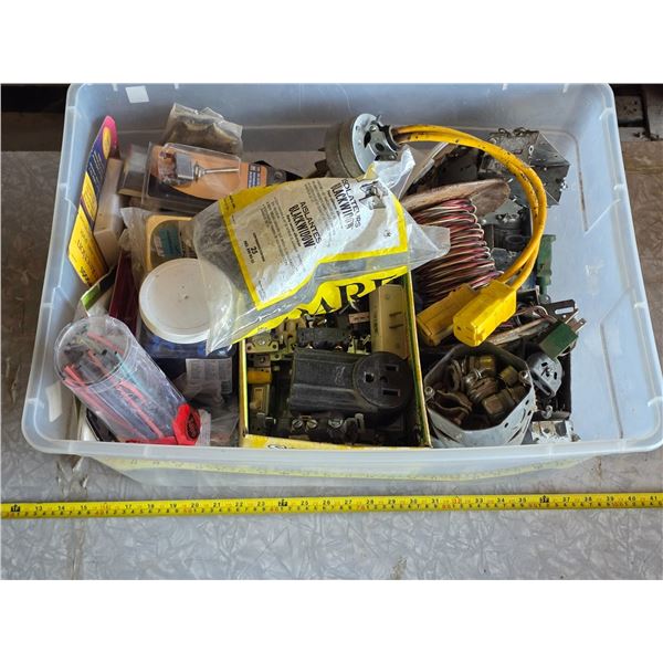 Tub full of electrical hardware
