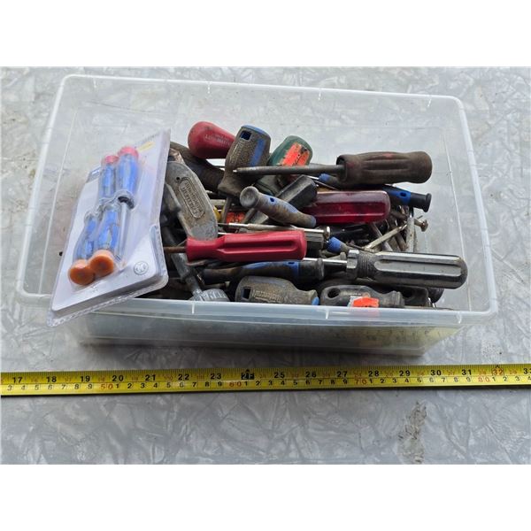 Bucket of screw drivers