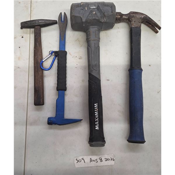 Various hammers, vintage tack hammer, maximum hammer