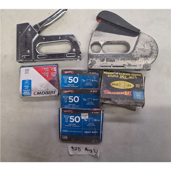 2 staplers and staples