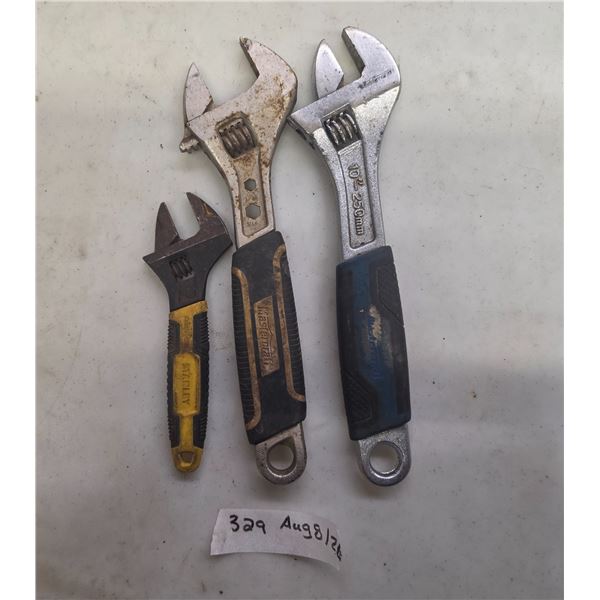 3 adjustable wrenches