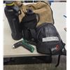 Image 1 : Lot of misc items- knee pads, water bottles