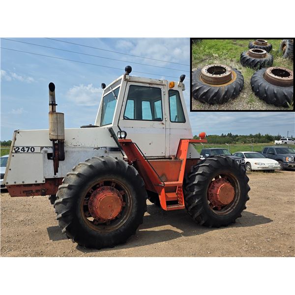 2470 case tractor- runs and drives, extra tires with it