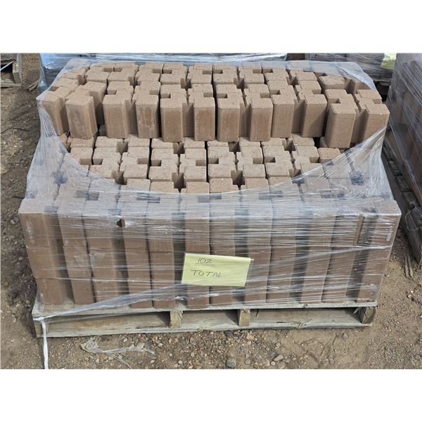 Pallet of hex shaped bricks- approx 102 pieces- 8" by 8"
