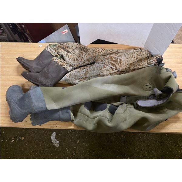 2 sets of waders and boots- size 12