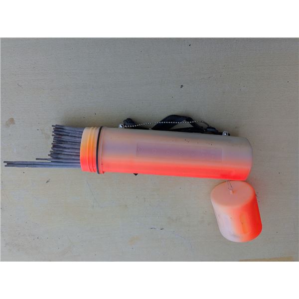 Welding rods in plastic case