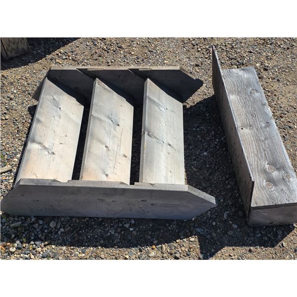 Wooden stairs- 3 steps 37"W and single step- 41.5"W