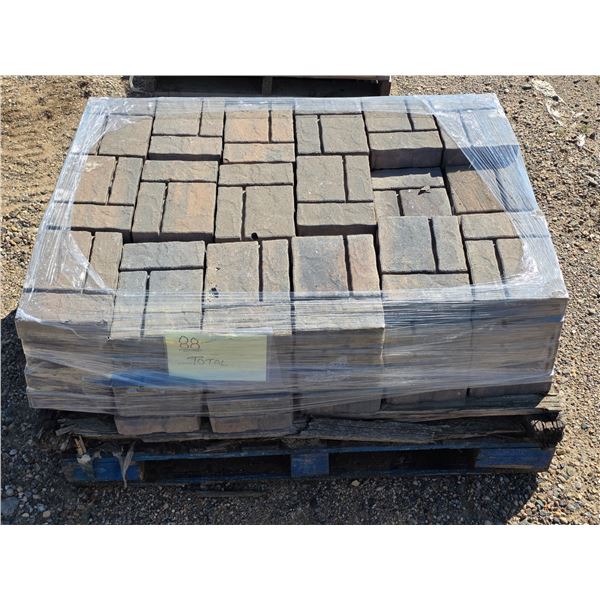 Pallet of stone bricks- approx 88 pieces- 11.5" by 7.5"W