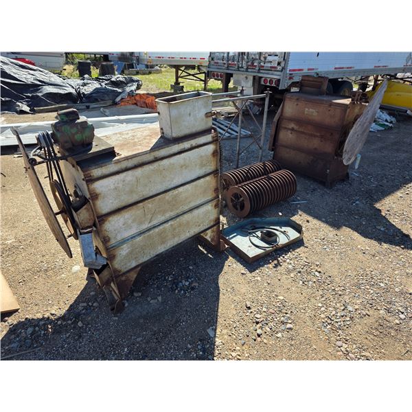 Hart carter grain cleaners with stand and 1 electric motor- works- 2 spare cleaning disc's