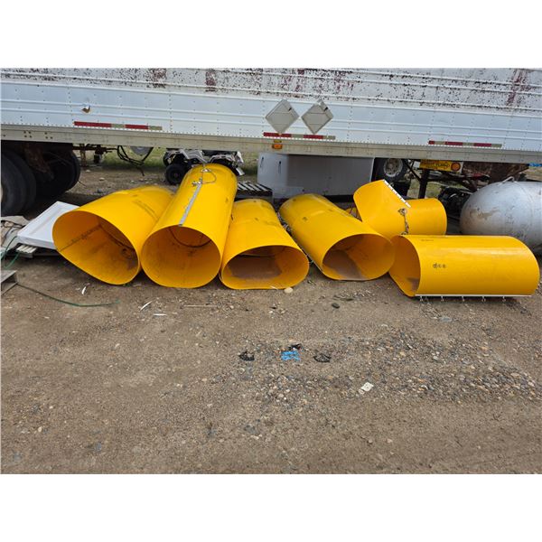 9 rubble chutes 3/16" thickness, 30" diameter, 86"-88" lengths vary