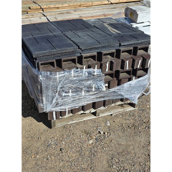Pallet of rubber 4' stack wall -approx  63 pieces