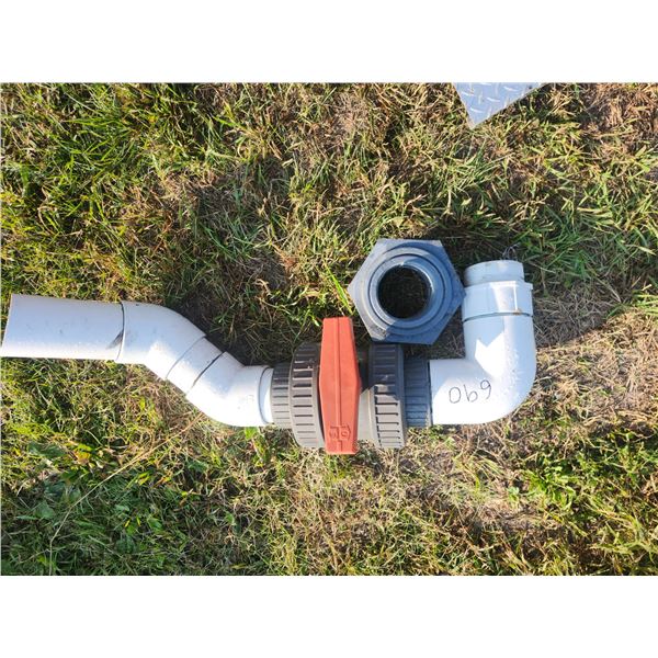 4" bulk head fitting & valve