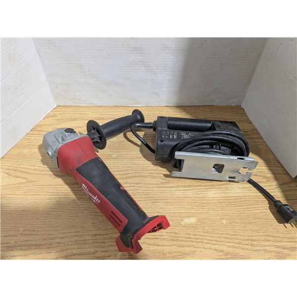 Black and Decker jigsaw(works) with Milwaukee cordless angle grinder *NO Battery*