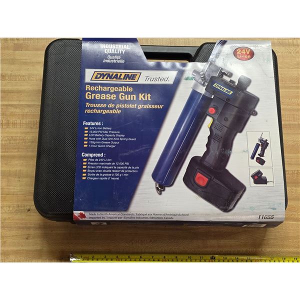 Rechargeable grease gun with  case- brand new-2- 24V batteries