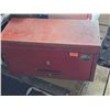 Image 1 : Red tool chest- is locked- no key- has tools in it- 12" by 26"