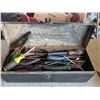 Image 1 : Metal toolbox with screwdrivers, pliers, etc.