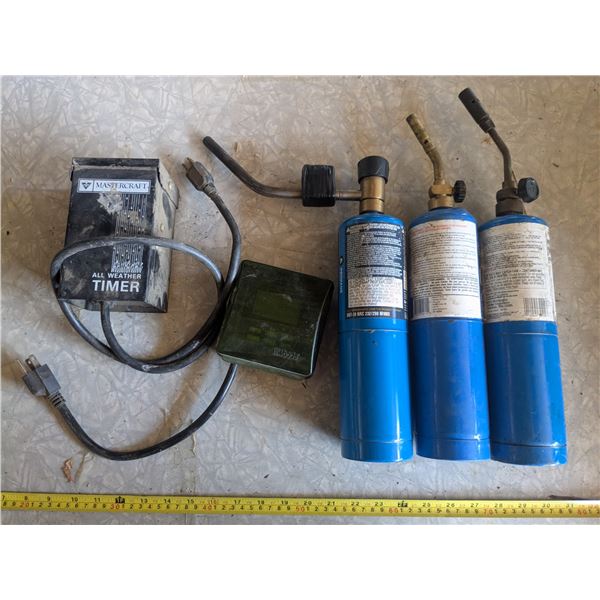 Bottle torches, block heaters, light radio