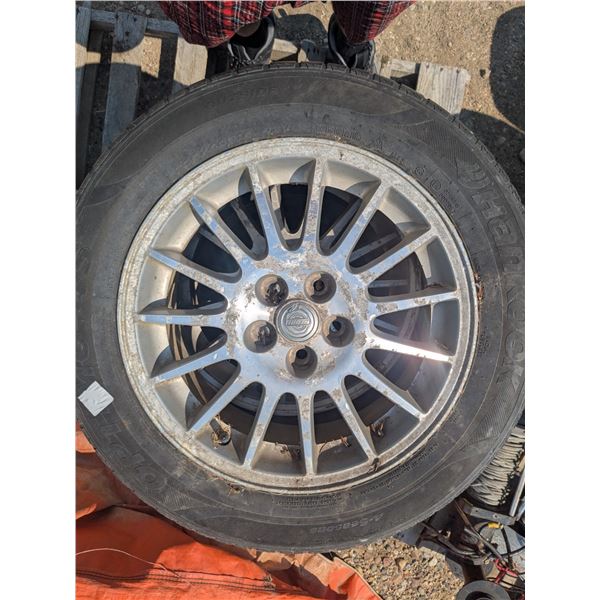 Set of 4 tires and rims, Chrysler, 5 bolt, R16, low tread