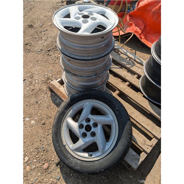 4 rims + 1 rim with tire, R16, 5 bolt