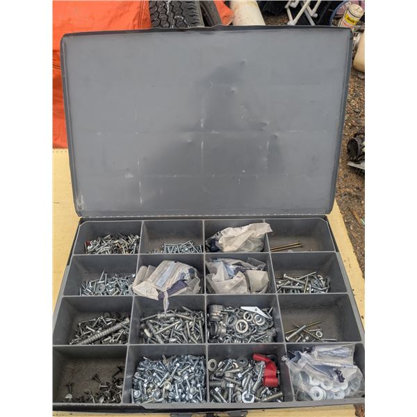 2 Metal screw organizer cases, with hardware